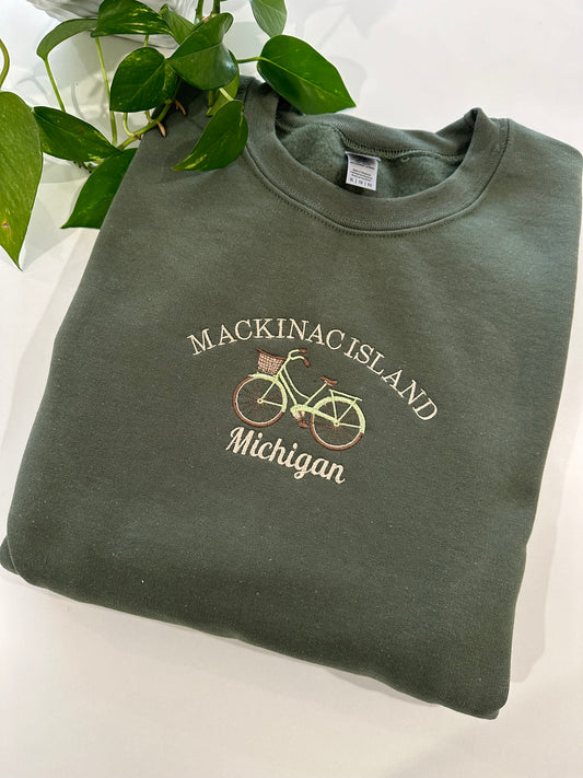 Mackinac Island Michigan Embroidered Sweatshirt